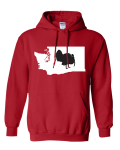 Pullover Hooded Sweatshirt Washington Red Turkey Vibrant Design High Quality Tight Knit Ring Spun Low Maintenance Cotton Printed With The Newest Available Color Transfer Technology