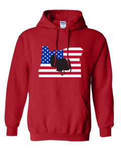 Pullover Hooded Sweatshirt Oregon Red Turkey Vibrant Design High Quality Tight Knit Ring Spun Low Maintenance Cotton Printed With The Newest Available Color Transfer Technology