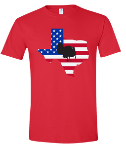 Short Sleeve T-Shirt Texas Red Turkey Vibrant Design High Quality Tight Knit Ring Spun Low Maintenance Cotton Printed With The Newest Available Color Transfer Technology