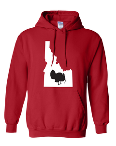 Pullover Hooded Sweatshirt Idaho Red Turkey Vibrant Design High Quality Tight Knit Ring Spun Low Maintenance Cotton Printed With The Newest Available Color Transfer Technology