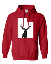 Load image into Gallery viewer, Pullover Hooded Sweatshirt Utah Red Mule Deer Vibrant Design High Quality Tight Knit Ring Spun Low Maintenance Cotton Printed With The Newest Available Color Transfer Technology