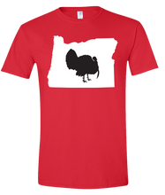 Load image into Gallery viewer, Short Sleeve T-Shirt Oregon Red Turkey Vibrant Design High Quality Tight Knit Ring Spun Low Maintenance Cotton Printed With The Newest Available Color Transfer Technology