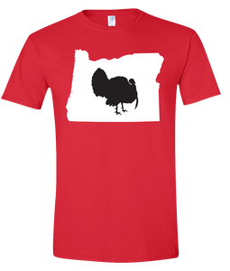 Short Sleeve T-Shirt Oregon Red Turkey Vibrant Design High Quality Tight Knit Ring Spun Low Maintenance Cotton Printed With The Newest Available Color Transfer Technology