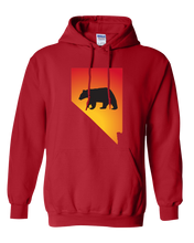 Load image into Gallery viewer, Pullover Hooded Sweatshirt Nevada Red Black Bear Vibrant Design High Quality Tight Knit Ring Spun Low Maintenance Cotton Printed With The Newest Available Color Transfer Technology