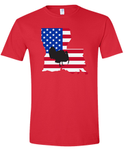 Load image into Gallery viewer, Short Sleeve T-Shirt Louisiana Red Turkey Vibrant Design High Quality Tight Knit Ring Spun Low Maintenance Cotton Printed With The Newest Available Color Transfer Technology