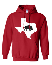 Load image into Gallery viewer, Pullover Hooded Sweatshirt Texas Red Wild Hog Vibrant Design High Quality Tight Knit Ring Spun Low Maintenance Cotton Printed With The Newest Available Color Transfer Technology