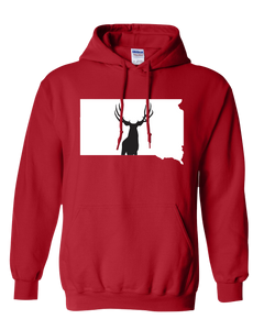 Pullover Hooded Sweatshirt South Dakota Red Mule Deer Vibrant Design High Quality Tight Knit Ring Spun Low Maintenance Cotton Printed With The Newest Available Color Transfer Technology