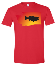 Load image into Gallery viewer, Short Sleeve T-Shirt Washington Red Large Mouth Bass Vibrant Design High Quality Tight Knit Ring Spun Low Maintenance Cotton Printed With The Newest Available Color Transfer Technology