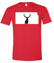 Load image into Gallery viewer, Short Sleeve T-Shirt Kansas Red Mule Deer Vibrant Design High Quality Tight Knit Ring Spun Low Maintenance Cotton Printed With The Newest Available Color Transfer Technology