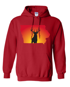 Pullover Hooded Sweatshirt Iowa Red Whitetail Deer Vibrant Design High Quality Tight Knit Ring Spun Low Maintenance Cotton Printed With The Newest Available Color Transfer Technology