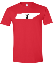 Load image into Gallery viewer, Short Sleeve T-Shirt Tennessee Red Whitetail Deer Vibrant Design High Quality Tight Knit Ring Spun Low Maintenance Cotton Printed With The Newest Available Color Transfer Technology