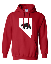 Load image into Gallery viewer, Pullover Hooded Sweatshirt Nevada Red Black Bear Vibrant Design High Quality Tight Knit Ring Spun Low Maintenance Cotton Printed With The Newest Available Color Transfer Technology