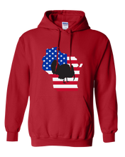 Load image into Gallery viewer, Pullover Hooded Sweatshirt Wisconsin Red Turkey Vibrant Design High Quality Tight Knit Ring Spun Low Maintenance Cotton Printed With The Newest Available Color Transfer Technology