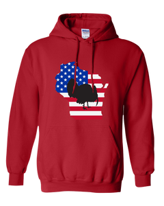 Pullover Hooded Sweatshirt Wisconsin Red Turkey Vibrant Design High Quality Tight Knit Ring Spun Low Maintenance Cotton Printed With The Newest Available Color Transfer Technology