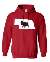 Load image into Gallery viewer, Pullover Hooded Sweatshirt Nebraska Red Turkey Vibrant Design High Quality Tight Knit Ring Spun Low Maintenance Cotton Printed With The Newest Available Color Transfer Technology