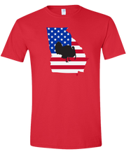 Load image into Gallery viewer, Short Sleeve T-Shirt Georgia Red Turkey Vibrant Design High Quality Tight Knit Ring Spun Low Maintenance Cotton Printed With The Newest Available Color Transfer Technology