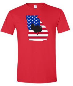 Short Sleeve T-Shirt Georgia Red Turkey Vibrant Design High Quality Tight Knit Ring Spun Low Maintenance Cotton Printed With The Newest Available Color Transfer Technology