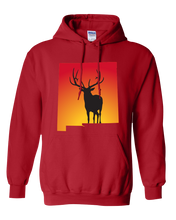 Load image into Gallery viewer, Pullover Hooded Sweatshirt New Mexico Red Elk Vibrant Design High Quality Tight Knit Ring Spun Low Maintenance Cotton Printed With The Newest Available Color Transfer Technology