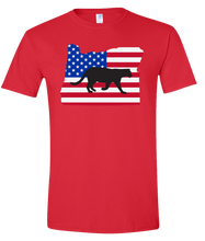 Load image into Gallery viewer, Short Sleeve T-Shirt Oregon Red Mountain Lion Vibrant Design High Quality Tight Knit Ring Spun Low Maintenance Cotton Printed With The Newest Available Color Transfer Technology