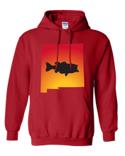 Load image into Gallery viewer, Pullover Hooded Sweatshirt New Mexico Red Large Mouth Bass Vibrant Design High Quality Tight Knit Ring Spun Low Maintenance Cotton Printed With The Newest Available Color Transfer Technology