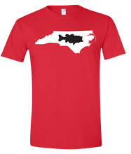 Load image into Gallery viewer, Short Sleeve T-Shirt North Carolina Red Large Mouth Bass Vibrant Design High Quality Tight Knit Ring Spun Low Maintenance Cotton Printed With The Newest Available Color Transfer Technology