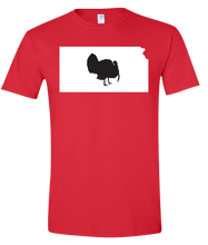 Load image into Gallery viewer, Short Sleeve T-Shirt Kansas Red Turkey Vibrant Design High Quality Tight Knit Ring Spun Low Maintenance Cotton Printed With The Newest Available Color Transfer Technology