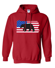 Load image into Gallery viewer, Pullover Hooded Sweatshirt Pennsylvania Red Black Bear Vibrant Design High Quality Tight Knit Ring Spun Low Maintenance Cotton Printed With The Newest Available Color Transfer Technology