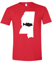 Load image into Gallery viewer, Short Sleeve T-Shirt Mississippi Red Large Mouth Bass Vibrant Design High Quality Tight Knit Ring Spun Low Maintenance Cotton Printed With The Newest Available Color Transfer Technology