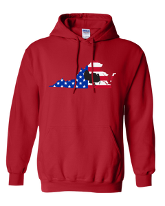 Pullover Hooded Sweatshirt Virginia Red Turkey Vibrant Design High Quality Tight Knit Ring Spun Low Maintenance Cotton Printed With The Newest Available Color Transfer Technology