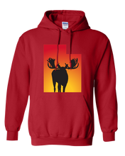 Load image into Gallery viewer, Pullover Hooded Sweatshirt Utah Red Moose Vibrant Design High Quality Tight Knit Ring Spun Low Maintenance Cotton Printed With The Newest Available Color Transfer Technology