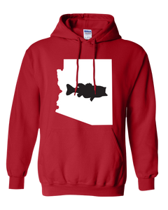 Pullover Hooded Sweatshirt Arizona Red Large Mouth Bass Vibrant Design High Quality Tight Knit Ring Spun Low Maintenance Cotton Printed With The Newest Available Color Transfer Technology