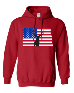 Pullover Hooded Sweatshirt North Dakota Red Mule Deer Vibrant Design High Quality Tight Knit Ring Spun Low Maintenance Cotton Printed With The Newest Available Color Transfer Technology