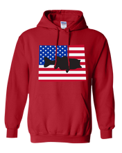 Load image into Gallery viewer, Pullover Hooded Sweatshirt Wyoming Red Large Mouth Bass Vibrant Design High Quality Tight Knit Ring Spun Low Maintenance Cotton Printed With The Newest Available Color Transfer Technology