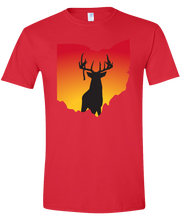 Load image into Gallery viewer, Short Sleeve T-Shirt Ohio Red Whitetail Deer Vibrant Design High Quality Tight Knit Ring Spun Low Maintenance Cotton Printed With The Newest Available Color Transfer Technology