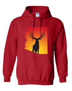 Pullover Hooded Sweatshirt Arizona Red Mule Deer Vibrant Design High Quality Tight Knit Ring Spun Low Maintenance Cotton Printed With The Newest Available Color Transfer Technology