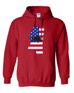 Pullover Hooded Sweatshirt Mississippi Red Wild Hog Vibrant Design High Quality Tight Knit Ring Spun Low Maintenance Cotton Printed With The Newest Available Color Transfer Technology