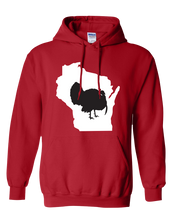 Load image into Gallery viewer, Pullover Hooded Sweatshirt Wisconsin Red Turkey Vibrant Design High Quality Tight Knit Ring Spun Low Maintenance Cotton Printed With The Newest Available Color Transfer Technology