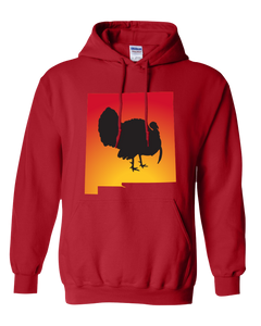 Pullover Hooded Sweatshirt New Mexico Red Turkey Vibrant Design High Quality Tight Knit Ring Spun Low Maintenance Cotton Printed With The Newest Available Color Transfer Technology