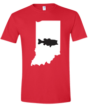 Load image into Gallery viewer, Short Sleeve T-Shirt Indiana Red Large Mouth Bass Vibrant Design High Quality Tight Knit Ring Spun Low Maintenance Cotton Printed With The Newest Available Color Transfer Technology