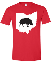 Load image into Gallery viewer, Short Sleeve T-Shirt Ohio Red Wild Hog Vibrant Design High Quality Tight Knit Ring Spun Low Maintenance Cotton Printed With The Newest Available Color Transfer Technology