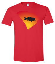 Load image into Gallery viewer, Short Sleeve T-Shirt South Carolina Red Large Mouth Bass Vibrant Design High Quality Tight Knit Ring Spun Low Maintenance Cotton Printed With The Newest Available Color Transfer Technology