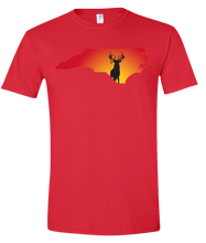Load image into Gallery viewer, Short Sleeve T-Shirt North Carolina Red Whitetail Deer Vibrant Design High Quality Tight Knit Ring Spun Low Maintenance Cotton Printed With The Newest Available Color Transfer Technology