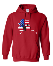 Load image into Gallery viewer, Pullover Hooded Sweatshirt Alaska Red Moose Vibrant Design High Quality Tight Knit Ring Spun Low Maintenance Cotton Printed With The Newest Available Color Transfer Technology