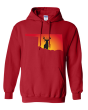 Load image into Gallery viewer, Pullover Hooded Sweatshirt Oklahoma Red Whitetail Deer Vibrant Design High Quality Tight Knit Ring Spun Low Maintenance Cotton Printed With The Newest Available Color Transfer Technology