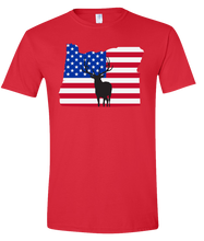Load image into Gallery viewer, Short Sleeve T-Shirt Oregon Red Elk Vibrant Design High Quality Tight Knit Ring Spun Low Maintenance Cotton Printed With The Newest Available Color Transfer Technology
