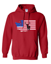 Load image into Gallery viewer, Pullover Hooded Sweatshirt Washington Red Elk Vibrant Design High Quality Tight Knit Ring Spun Low Maintenance Cotton Printed With The Newest Available Color Transfer Technology