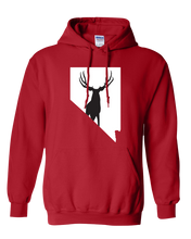 Load image into Gallery viewer, Pullover Hooded Sweatshirt Nevada Red Mule Deer Vibrant Design High Quality Tight Knit Ring Spun Low Maintenance Cotton Printed With The Newest Available Color Transfer Technology