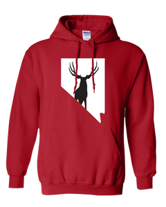 Pullover Hooded Sweatshirt Nevada Red Mule Deer Vibrant Design High Quality Tight Knit Ring Spun Low Maintenance Cotton Printed With The Newest Available Color Transfer Technology