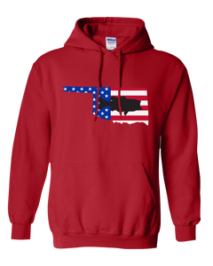 Pullover Hooded Sweatshirt Oklahoma Red Large Mouth Bass Vibrant Design High Quality Tight Knit Ring Spun Low Maintenance Cotton Printed With The Newest Available Color Transfer Technology