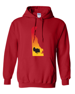 Pullover Hooded Sweatshirt Delaware Red Turkey Vibrant Design High Quality Tight Knit Ring Spun Low Maintenance Cotton Printed With The Newest Available Color Transfer Technology